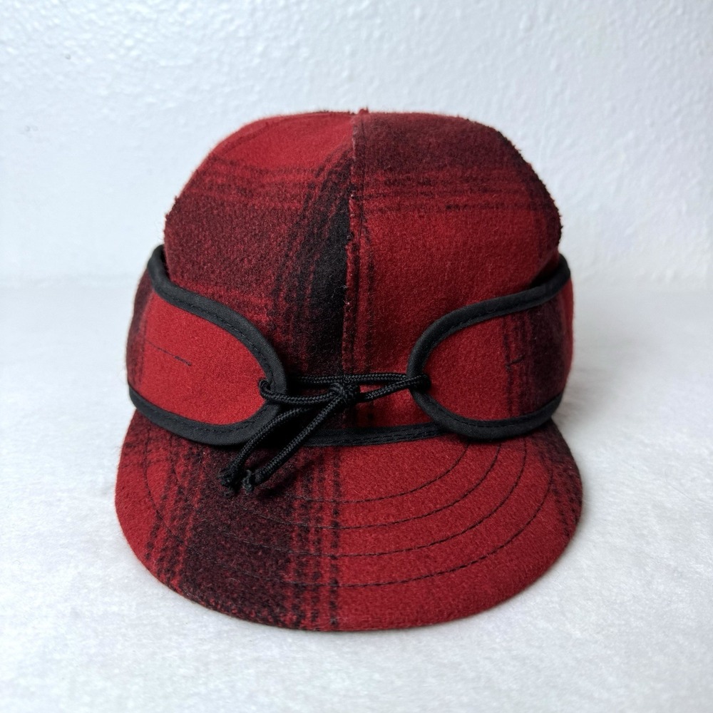Stormy Kromer Cap Size 6 3/4 Wool Nylon Blend USA Made Buffalo Red Plaid Hat